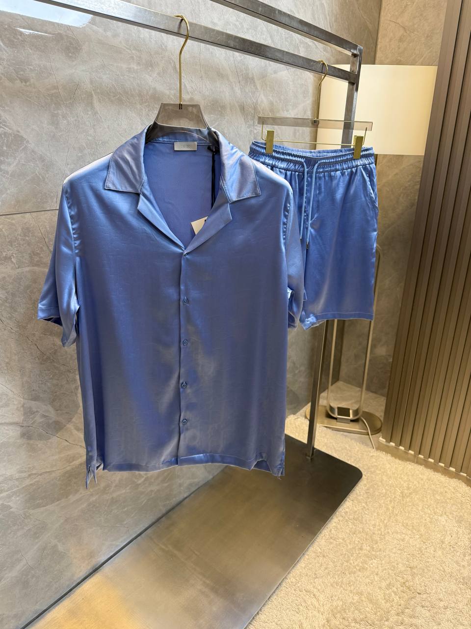 Sateen Dior Gömlek Şort Takım