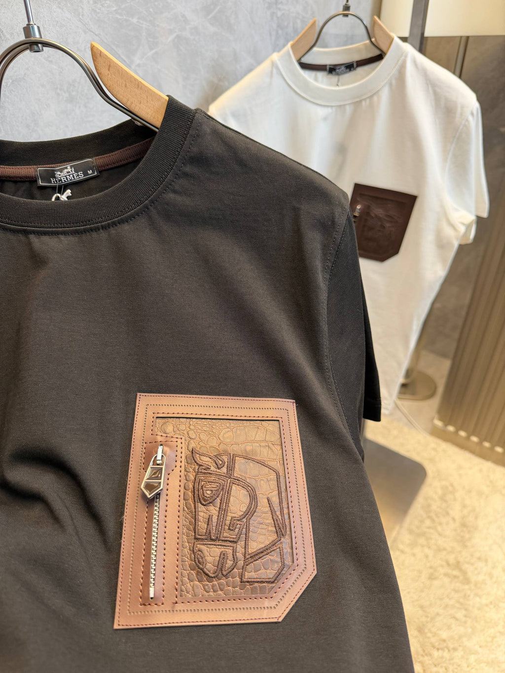 Hermes Tshirt Baskılı Cep